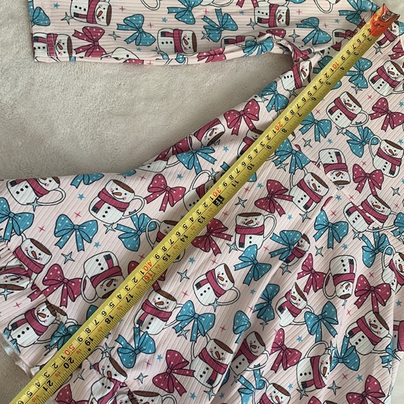 NWT Cheeky Plum Cup of Cheer Elara Knit Dress Snowmen 4T (mislabeled tag) - Picture 6 of 16